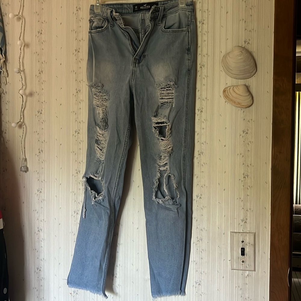 Ultra High Rise Mom Jean Hollister Vintage Stretch Distressed Size 0R